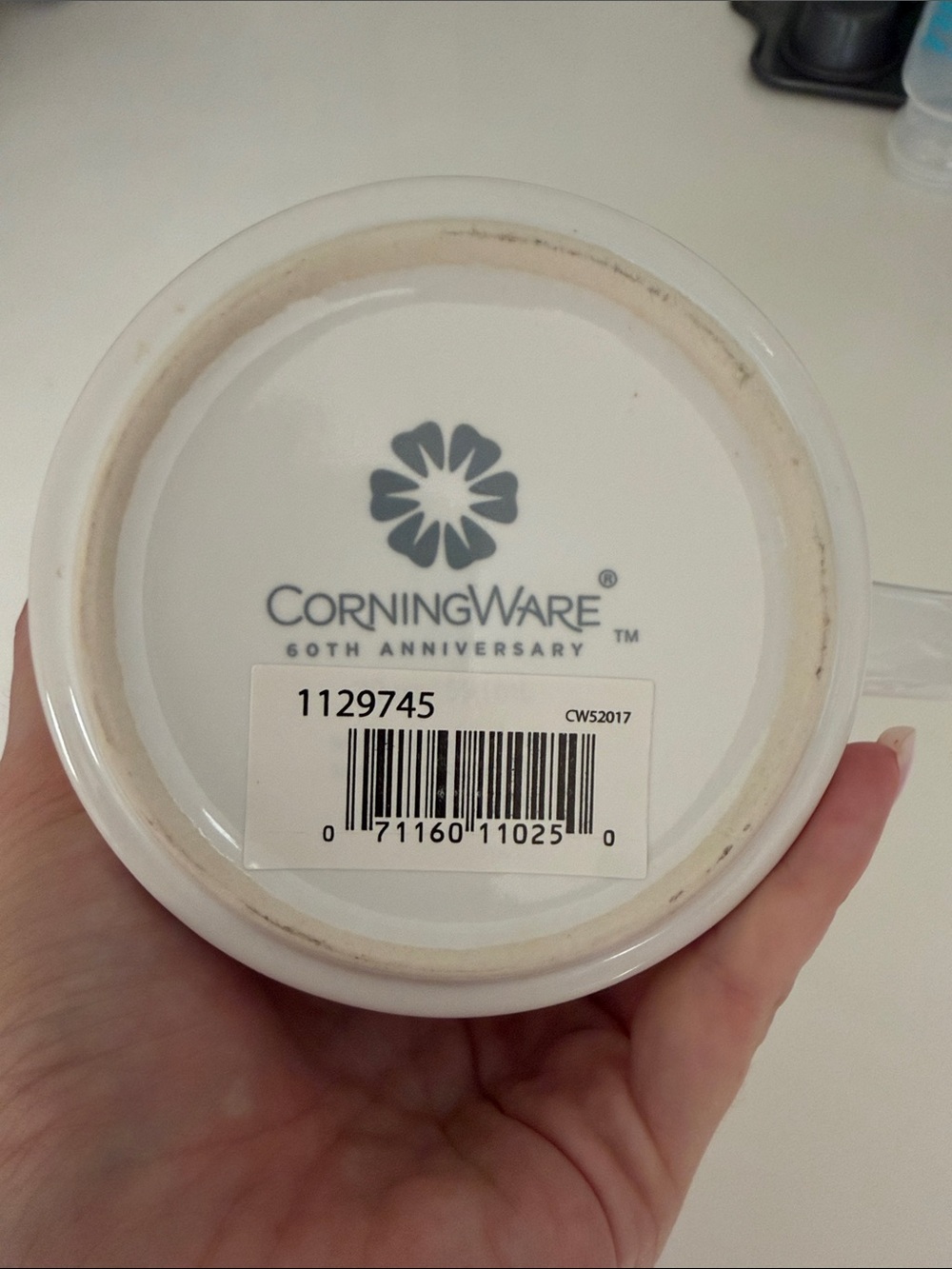 Corningware 60th AnniversaryWhite Canister with Blue Floral Design and Cream Lid - Picture 5 of 7